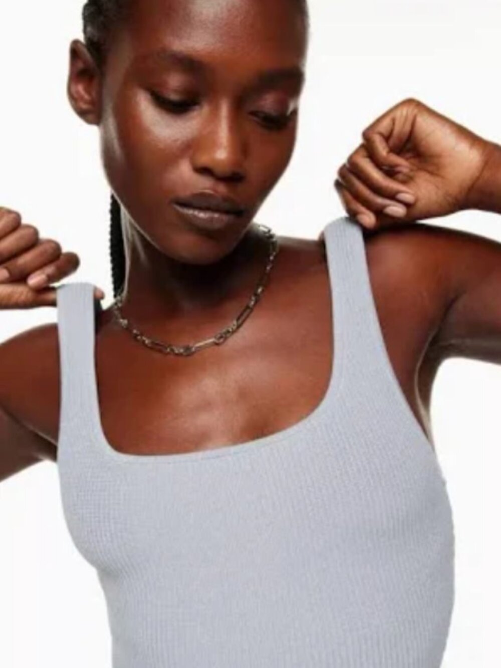 Babaton Sculpt Knit Squareneck Cropped Tank Sweater